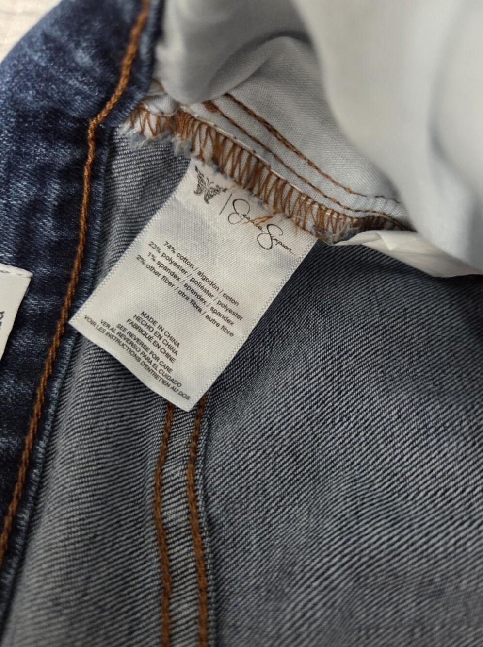 Jessica Simpson Blue Wide-Leg Floral Tie-Dye Jeans - Picture 7 of 8